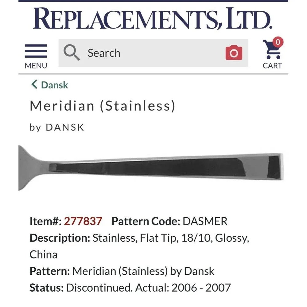 Dansk Meridian Glossy 18/10 Stainless Steel Dinner Forks 8 1/4